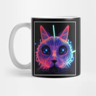 neon art cat Mug